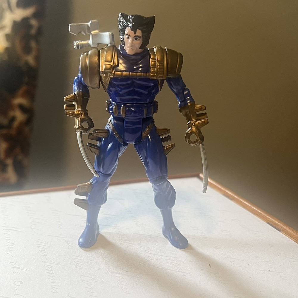 Vintage Spy Wolverine X-Men Marvel ToyBiz 1993 Action Figure 5in Blue Gold